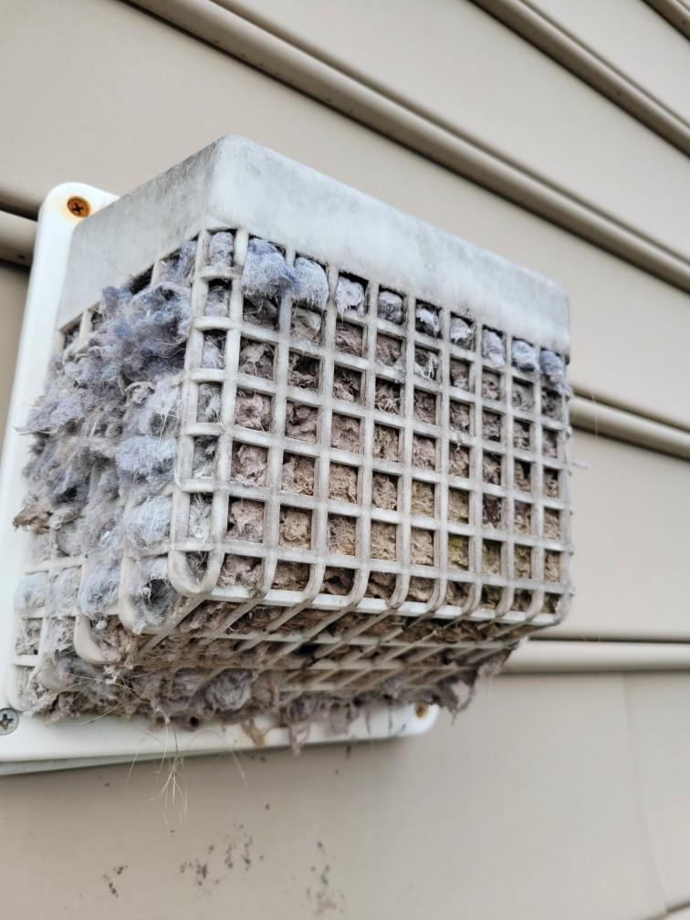 Severely clogged exterior dryer vent cap