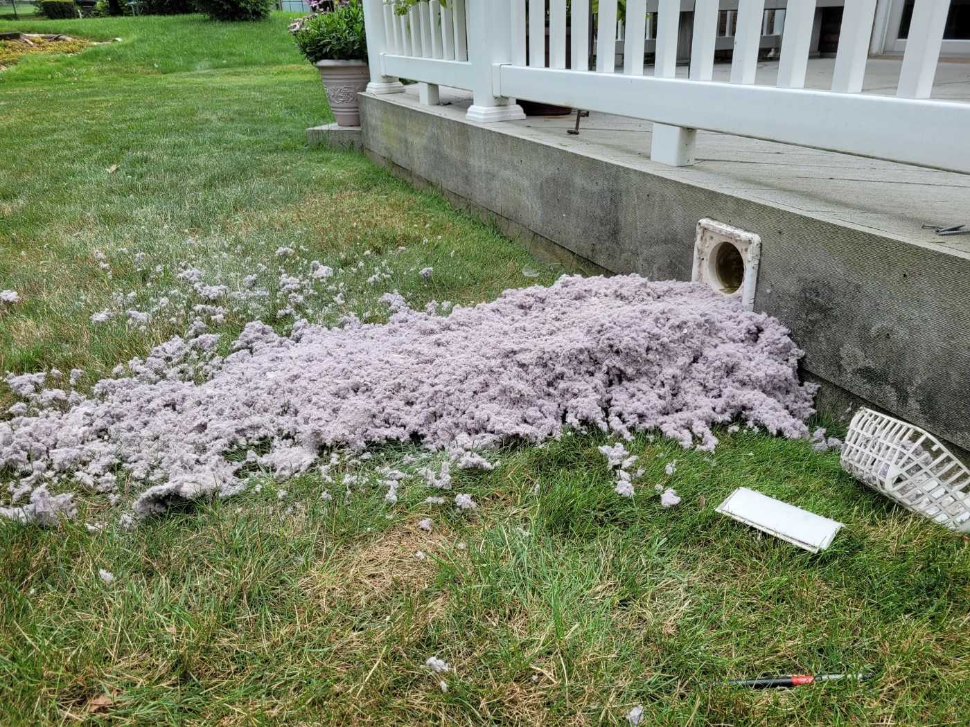 Large pile of lint removed from dryer vent